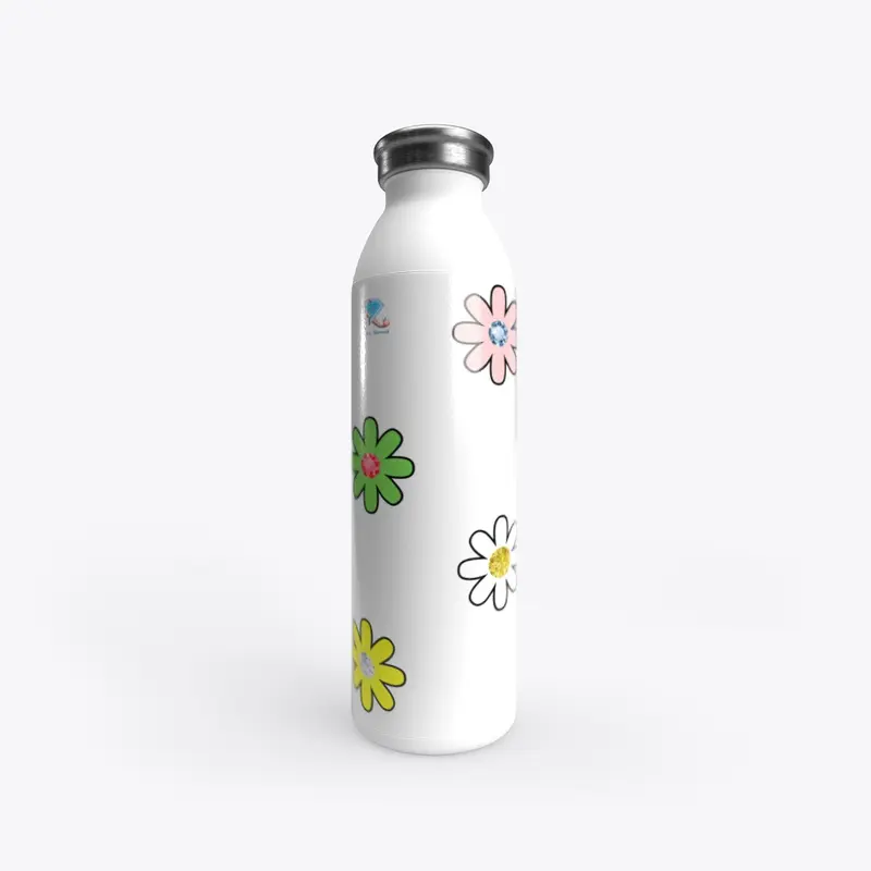 Multi Diamond Flower Water Bottle