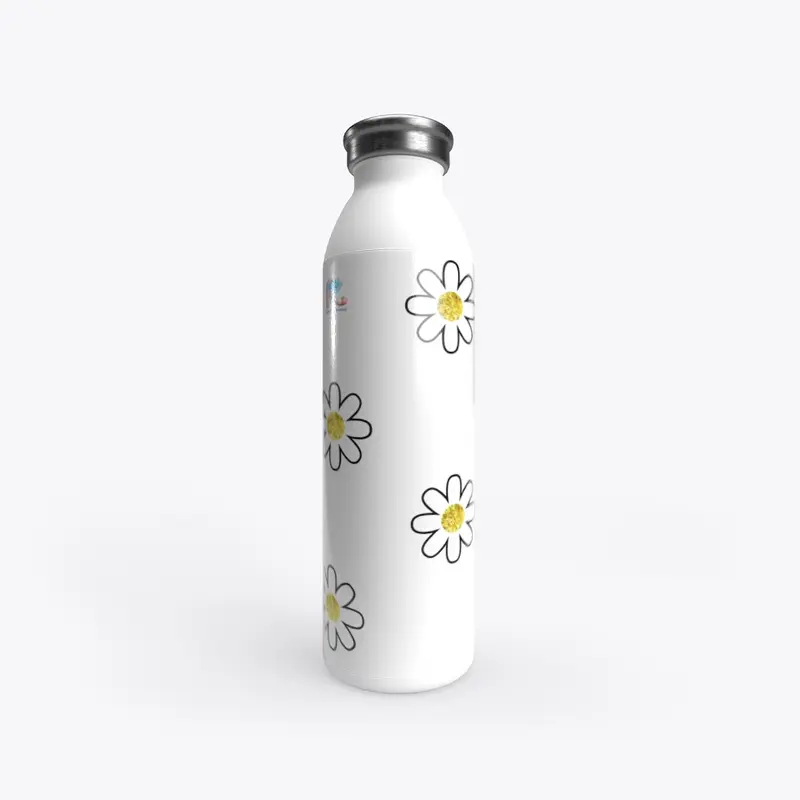White Diamond Flower Water Bottle