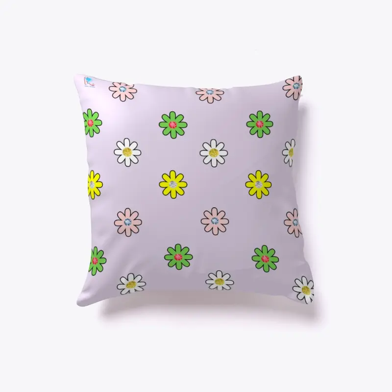 Multi Diamond Flower Pillow