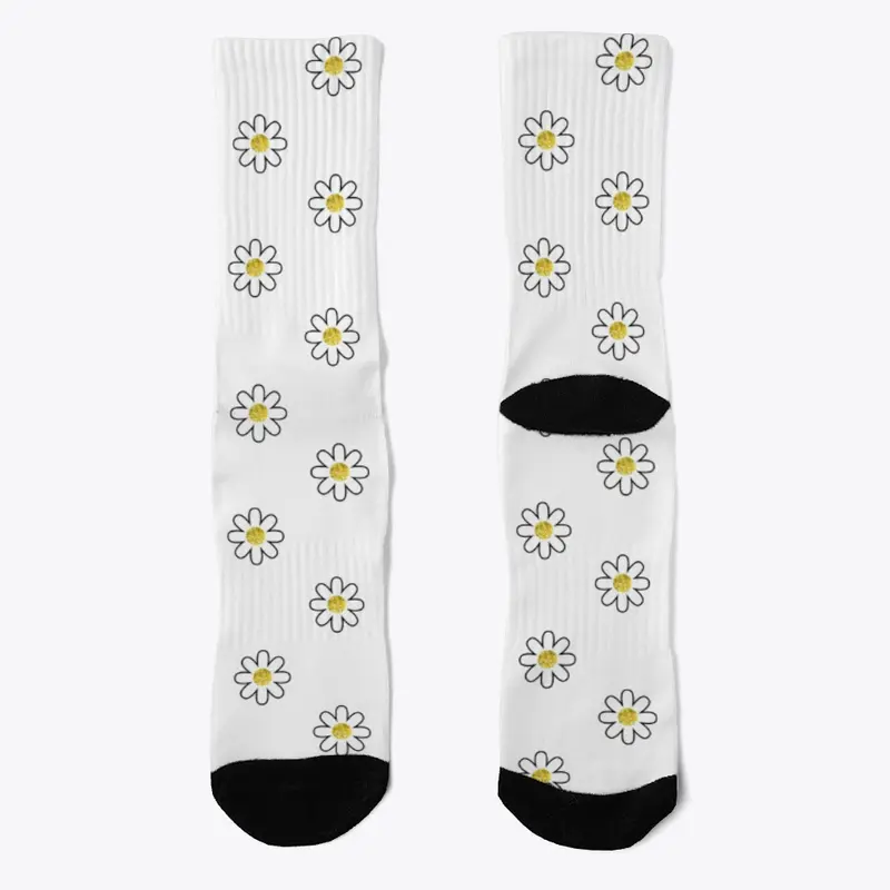White Diamond Flower Socks