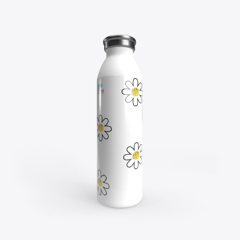 White Diamond Flower Water Bottle