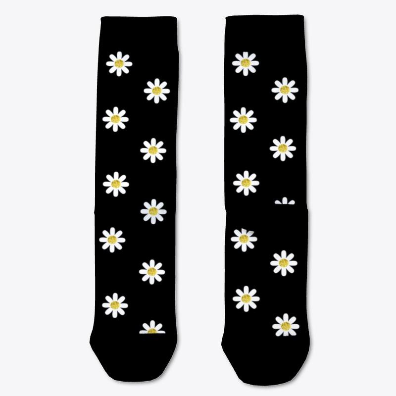 White Diamond Flower Socks